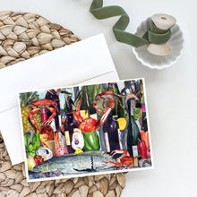 Load image into Gallery viewer, Wine and Speckled Trout Greeting Cards -  Blank Note Cards – 8-Pack of Artist-Designed Cards with Envelopes