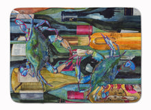 Load image into Gallery viewer, Blue Crabby Wine Bottles Machine Washable Memory Foam Mat 8917RUG
