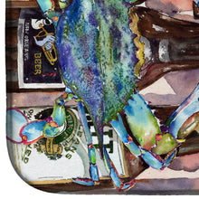 Load image into Gallery viewer, Blue Crabby New Orleans Beer Bottles Dish Drying Mat – Absorbent, Artistic Kitchen Essentials 8918DDM