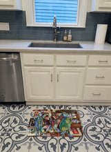 Load image into Gallery viewer, Blue Crabby New Orleans Beer Bottles Machine Washable Memory Foam Mat 8918RUG