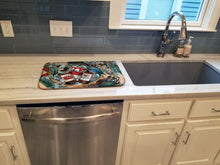Load image into Gallery viewer, New Orleans Beers and Crabs Dish Drying Mat – Absorbent, Artistic Kitchen Essentials 8919DDM