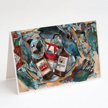 Load image into Gallery viewer, New Orleans Beers and Crabs Greeting Cards -  Blank Note Cards – 8-Pack of Artist-Designed Cards with Envelopes