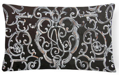 Ironwork Fence Canvas Fabric Decorative Pillow 8927PW1216