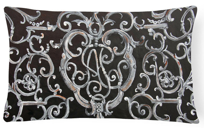 Ironwork Fence Canvas Fabric Decorative Pillow 8927PW1216