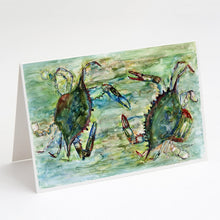 Load image into Gallery viewer, Blue Crab Standoff Greeting Cards -  Blank Note Cards – 8-Pack of Artist-Designed Cards with Envelopes