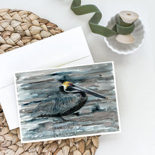 Load image into Gallery viewer, Pelican in Grey Greeting Cards -  Blank Note Cards – 8-Pack of Artist-Designed Cards with Envelopes