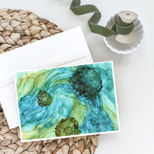 Load image into Gallery viewer, Abstract in Teal Flowers Greeting Cards -  Blank Note Cards – 8-Pack of Artist-Designed Cards with Envelopes