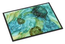 Load image into Gallery viewer, Abstract in Teal Flowers Doormat - 24x36 Decorative Floor Mat – Indoor/Outdoor Rug