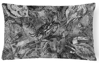 Grey Canvas Abstract Crabs Canvas Fabric Decorative Pillow 8953PW1216