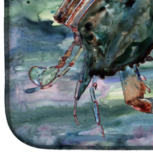 Load image into Gallery viewer, Watery Teal and Purple Crabs Dish Drying Mat – Absorbent, Artistic Kitchen Essentials 8954DDM