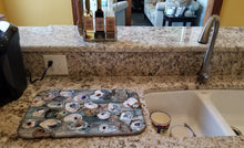 Load image into Gallery viewer, Bunch of Oysters Dish Drying Mat – Absorbent, Artistic Kitchen Essentials 8957DDM
