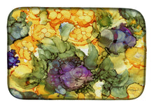 Load image into Gallery viewer, Abstract Flowers Purple and Yellow Dish Drying Mat – Absorbent, Artistic Kitchen Essentials 8958DDM