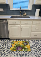 Load image into Gallery viewer, Abstract Flowers Purple and Yellow Machine Washable Memory Foam Mat 8958RUG