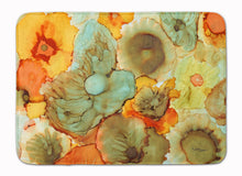 Load image into Gallery viewer, Abstract Flowers Teal and orange Machine Washable Memory Foam Mat 8959RUG