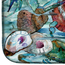 Load image into Gallery viewer, Watery Shrimp, Crabs and Oysters Dish Drying Mat – Absorbent, Artistic Kitchen Essentials 8964DDM