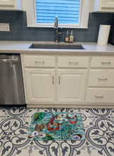 Load image into Gallery viewer, Watery Shrimp, Crabs and Oysters Machine Washable Memory Foam Mat 8964RUG