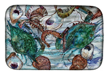 Load image into Gallery viewer, Shrimp, Crabs and Oysters in water Dish Drying Mat – Absorbent, Artistic Kitchen Essentials 8965DDM