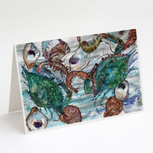 Load image into Gallery viewer, Shrimp, Crabs and Oysters in water Greeting Cards -  Blank Note Cards – 8-Pack of Artist-Designed Cards with Envelopes