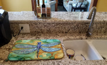 Load image into Gallery viewer, Abstract Dragonfly Dish Drying Mat – Absorbent, Artistic Kitchen Essentials 8967DDM