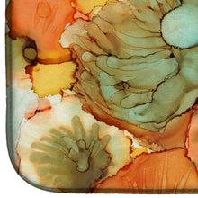 Load image into Gallery viewer, Abstract Flowers Teal and Orange Dish Drying Mat – Absorbent, Artistic Kitchen Essentials 8969DDM