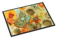 Load image into Gallery viewer, Abstract Flowers Teal and Orange Doormat - 24x36 Decorative Floor Mat – Indoor/Outdoor Rug