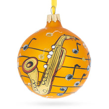 Load image into Gallery viewer, Saxophone Music Lover Glass Ball Christmas Ornament 3.25 Inches