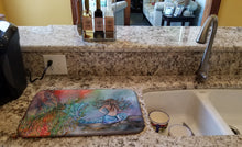 Load image into Gallery viewer, Brunette Mermaid Water Fantasy Dish Drying Mat – Absorbent, Artistic Kitchen Essentials 8972DDM