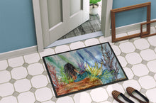 Load image into Gallery viewer, Black Haired Mermaid Water Fantasy Doormat - 24x36 Decorative Floor Mat – Indoor/Outdoor Rug