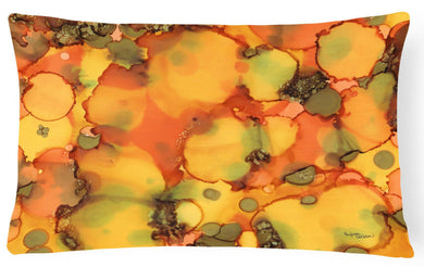 Abstract in Orange and Greens Fabric Decorative Pillow 8976PW1216