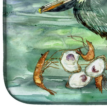 Load image into Gallery viewer, Watery Pelican, Shrimp, Crab and Oysters Dish Drying Mat – Absorbent, Artistic Kitchen Essentials 8978DDM