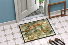 Load image into Gallery viewer, Pelicans on their perch Abstract Doormat - 24x36 Decorative Floor Mat – Indoor/Outdoor Rug