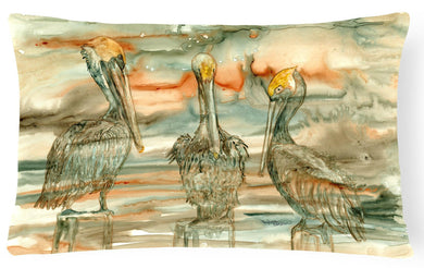 Pelicans on their perch Abstract Fabric Decorative Pillow 8980PW1216