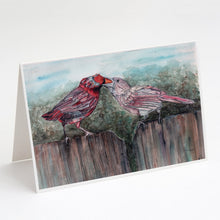 Load image into Gallery viewer, Red Bird Feeding Greeting Cards -  Blank Note Cards – 8-Pack of Artist-Designed Cards with Envelopes