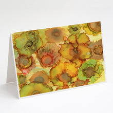 Load image into Gallery viewer, Abstract Flowers in Yellows and Oranges Greeting Cards -  Blank Note Cards – 8-Pack of Artist-Designed Cards with Envelopes