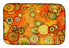 Load image into Gallery viewer, Abstract Flowers in Oranges and Yellows Dish Drying Mat – Absorbent, Artistic Kitchen Essentials 8987DDM