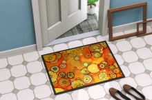 Load image into Gallery viewer, Abstract Flowers in Oranges and Yellows Doormat - 24x36 Decorative Floor Mat – Indoor/Outdoor Rug