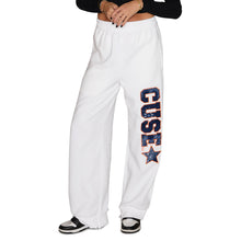 Load image into Gallery viewer, Syracuse Bandana Flare White Sweatpants
