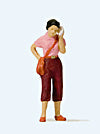 Load image into Gallery viewer, Preiser 28166 HO Scale Woman w/Cell Phone