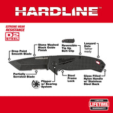Load image into Gallery viewer, Milwaukee 48-22-1998 3 in. HARDLINE™ Serrated Tanto Blade Pocket Knife
