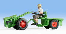 Load image into Gallery viewer, Noch 16750 HO Scale Farm Machinery -- Two Wheel Tractor w/Figure (green)