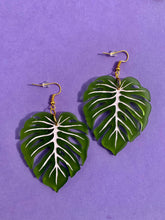 Load image into Gallery viewer, Monstera Leaf Acrylic Statement Earrings