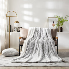 Load image into Gallery viewer, DaDa Bedding Luxury Dreamy Milky White &amp; Purple Sherpa Backside Faux Fur Throw Blanket (M3395)