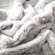Load image into Gallery viewer, DaDa Bedding Luxury Dreamy Milky White &amp; Purple Sherpa Backside Faux Fur Throw Blanket (M3395)