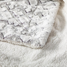 Load image into Gallery viewer, DaDa Bedding Luxury Dreamy Milky White &amp; Purple Sherpa Backside Faux Fur Throw Blanket (M3395)