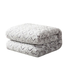 Load image into Gallery viewer, DaDa Bedding Luxury Dreamy Milky White &amp; Purple Sherpa Backside Faux Fur Throw Blanket (M3395)