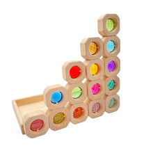 Load image into Gallery viewer, **Pre-order (Ships in 2-3 Weeks)**15 Pcs Bitcoin Pastel/Macaron Window Blocks Set with Storage Tray