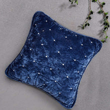 Load image into Gallery viewer, Tache Velvet Dreams Dark Blue Plush Diamond Tufted Cushion Covers / Euro Sham (JHW-853DB)