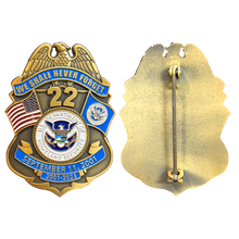 Load image into Gallery viewer, BL3-021 CBP BPA FAM HSI FEMA FPS Officer Agent September 11th 9/11 Commemorative 22nd Anniversary Memorial Shield Honor First
