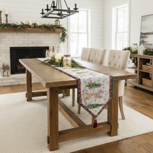 Load image into Gallery viewer, Tache Winter Forest Reindeer Vintage Holiday Woven Tapestry Table Runners (9192TR)