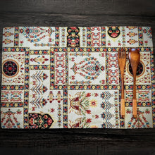Load image into Gallery viewer, DaDalogy Bedding Set of 4-Pieces Light White Mughal Floral Botanical Cottage Fleur Tapestry Placemats 13” x 19” (18196)